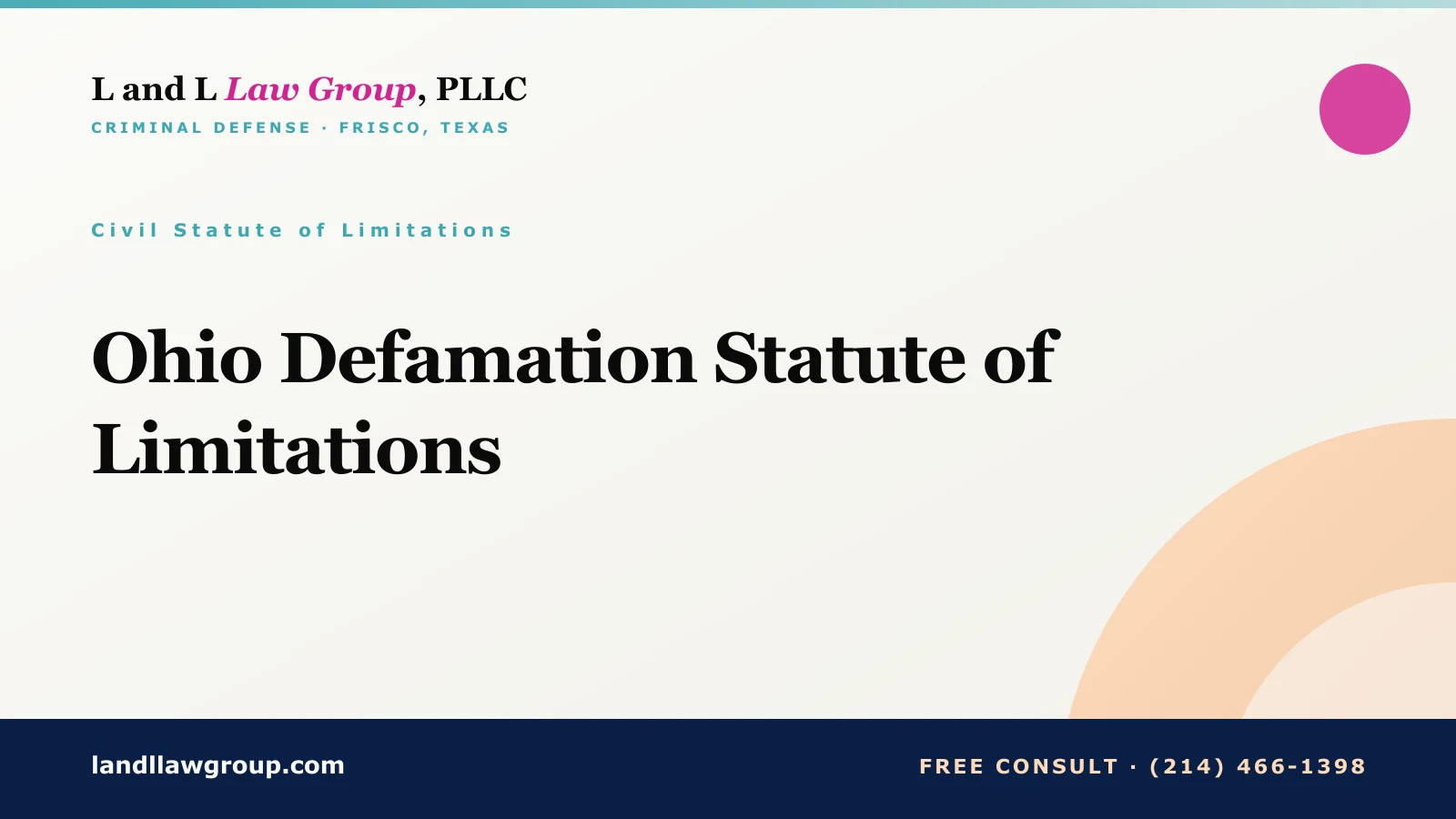 Ohio Defamation Statute of Limitations