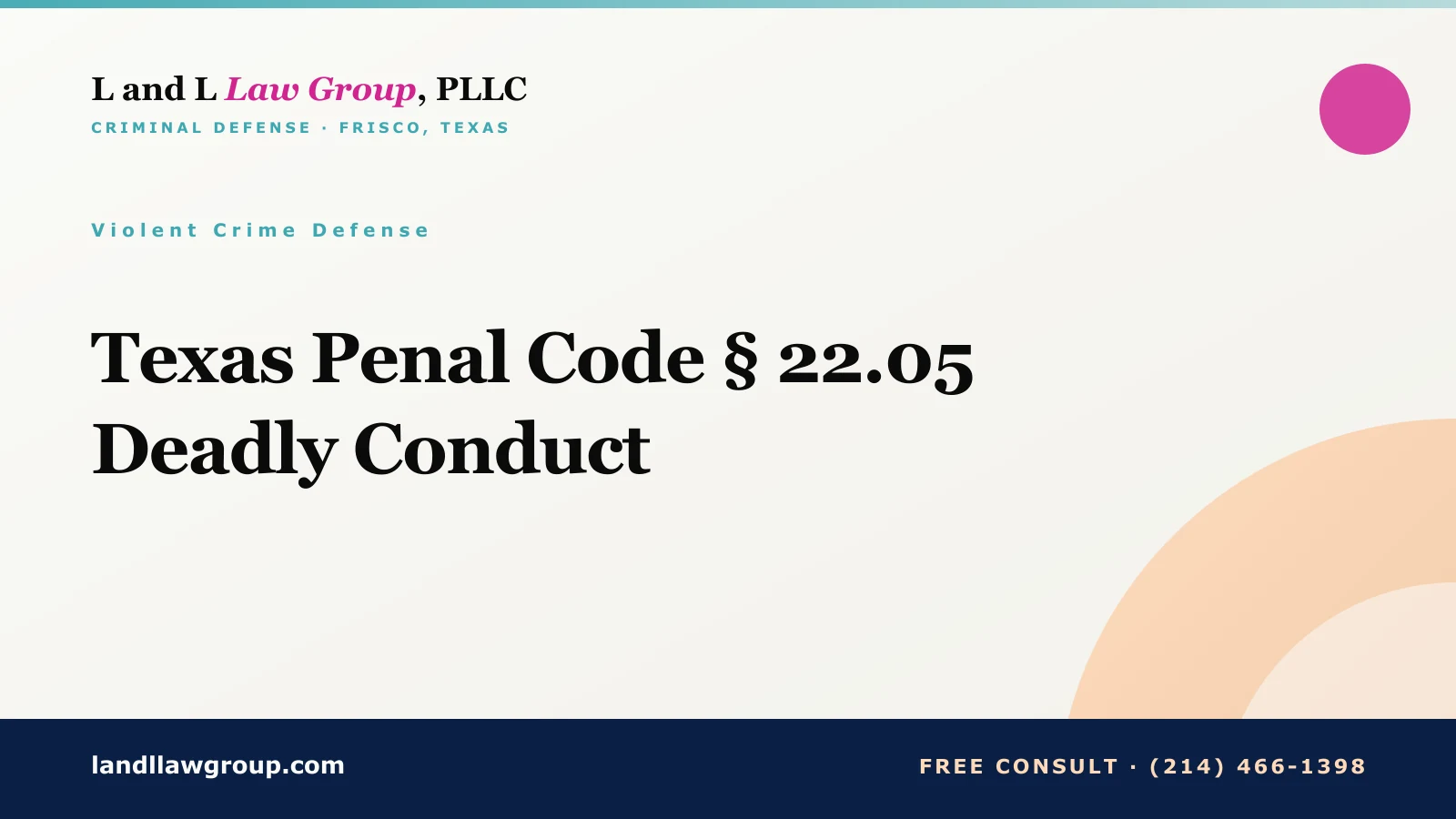 Texas Penal Code § 22.05 Deadly Conduct