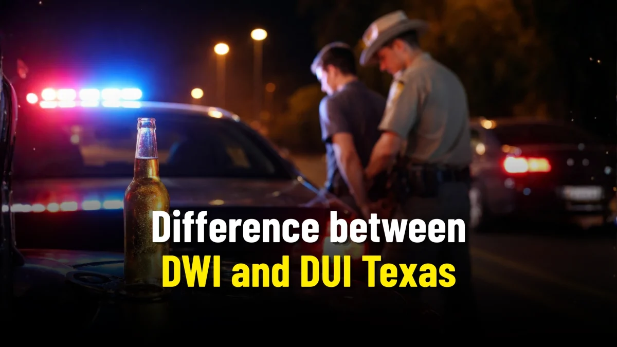 Difference between DWI and DUI Texas
